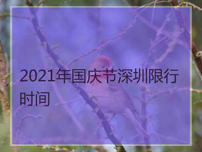 2021年国庆节深圳限行时间