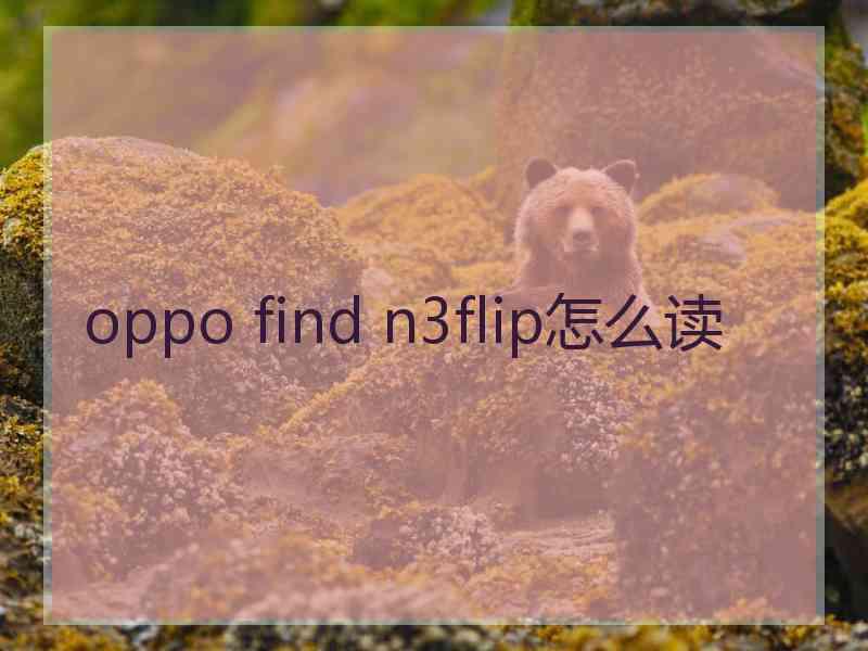 oppo find n3flip怎么读