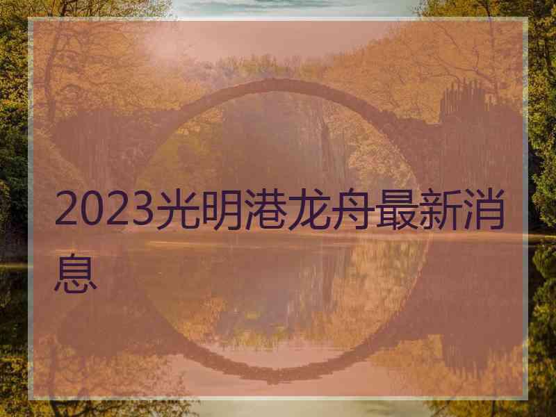 2023光明港龙舟最新消息