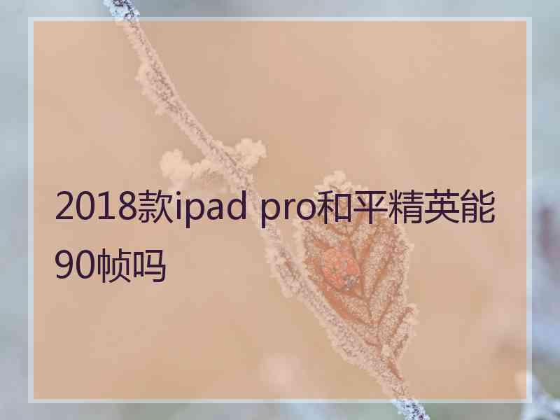 2018款ipad pro和平精英能90帧吗