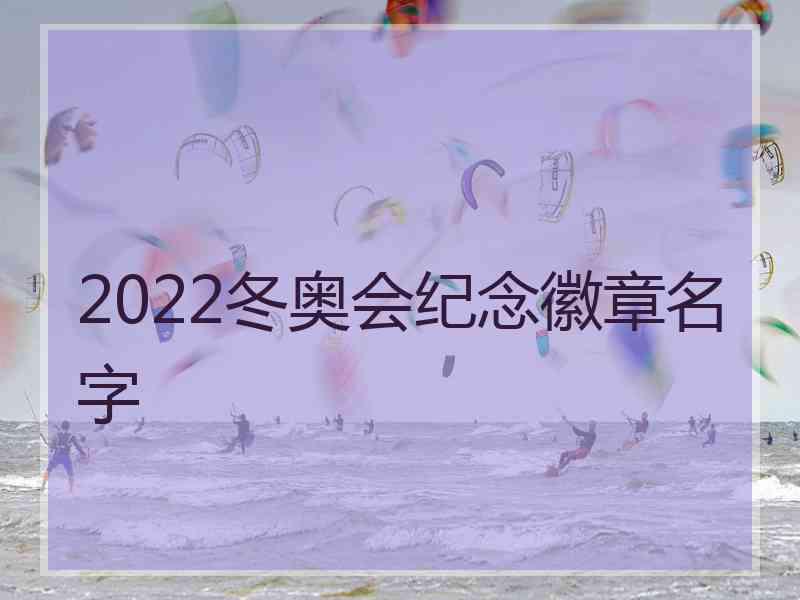 2022冬奥会纪念徽章名字
