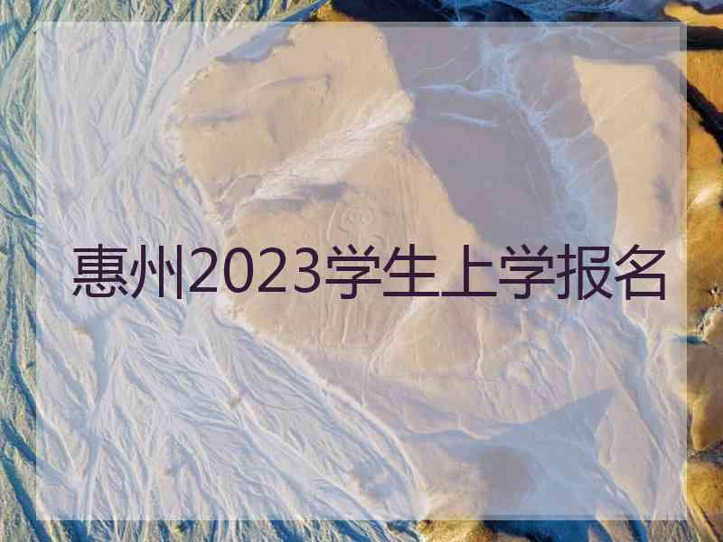 惠州2023学生上学报名