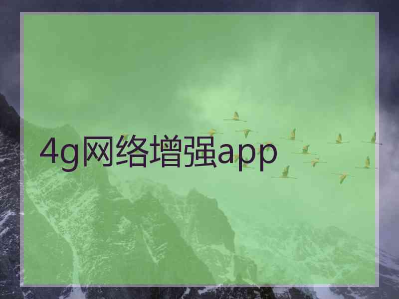 4g网络增强app