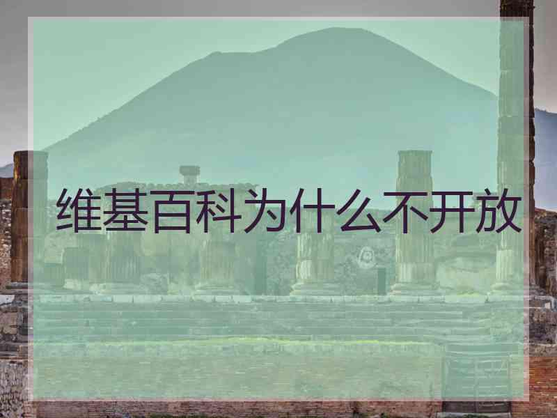 维基百科为什么不开放