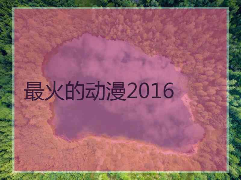 最火的动漫2016