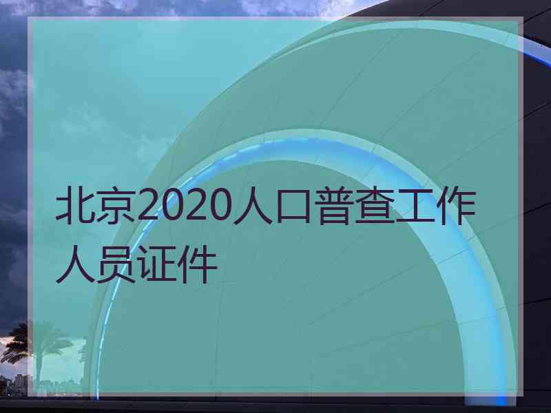 北京2020人口普查工作人员证件