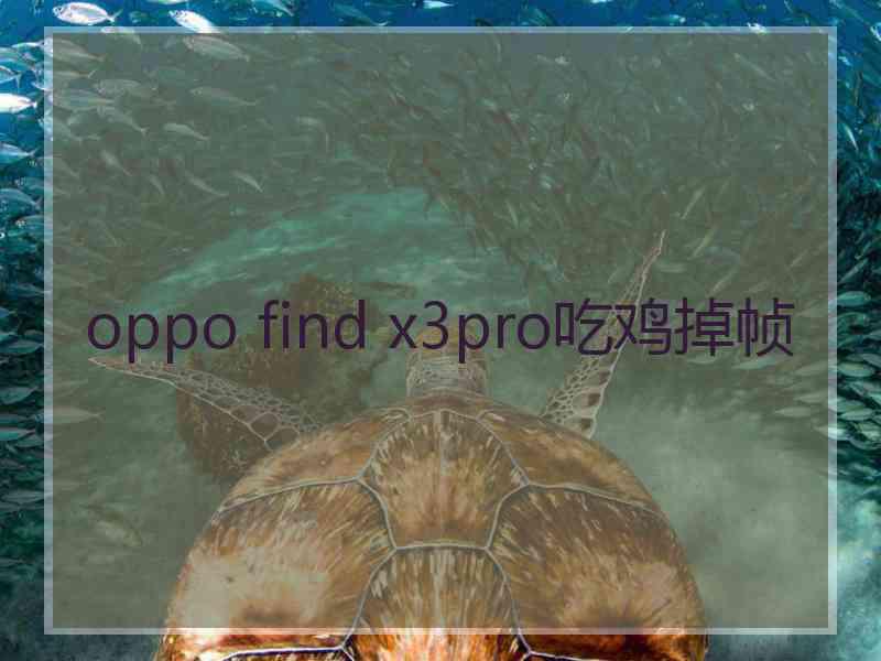 oppo find x3pro吃鸡掉帧