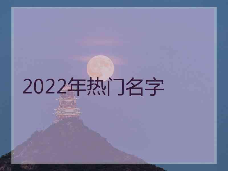 2022年热门名字