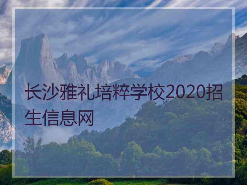 长沙雅礼培粹学校2020招生信息网