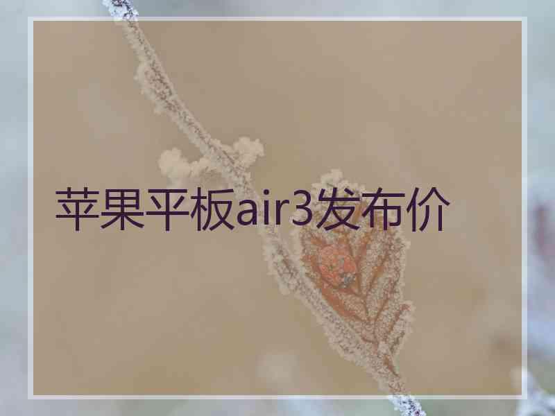 苹果平板air3发布价