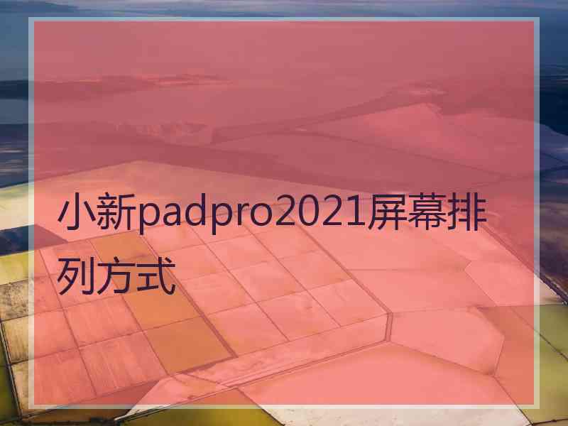 小新padpro2021屏幕排列方式