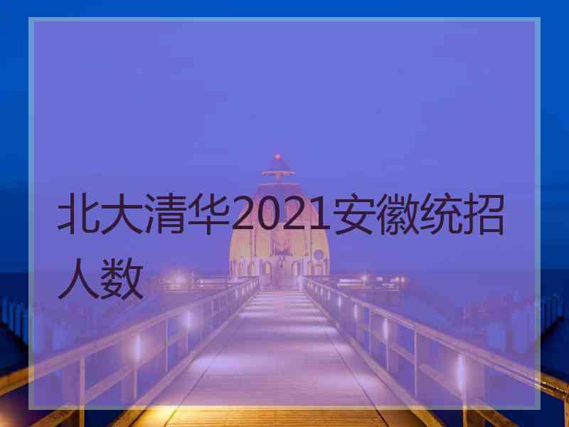 北大清华2021安徽统招人数