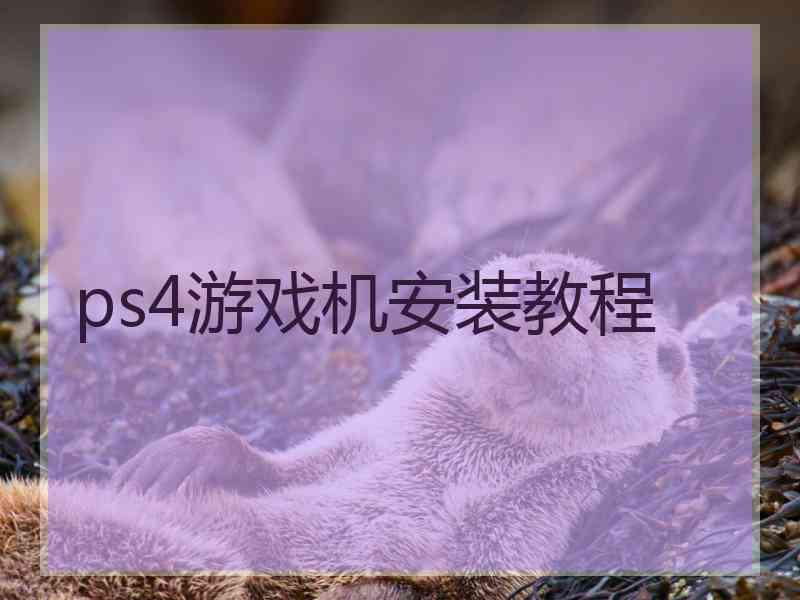 ps4游戏机安装教程