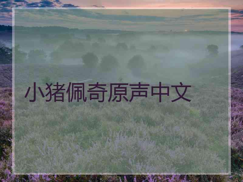 小猪佩奇原声中文
