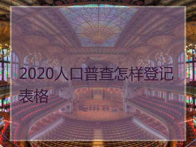 2020人口普查怎样登记表格