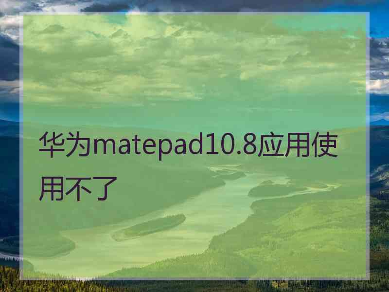 华为matepad10.8应用使用不了