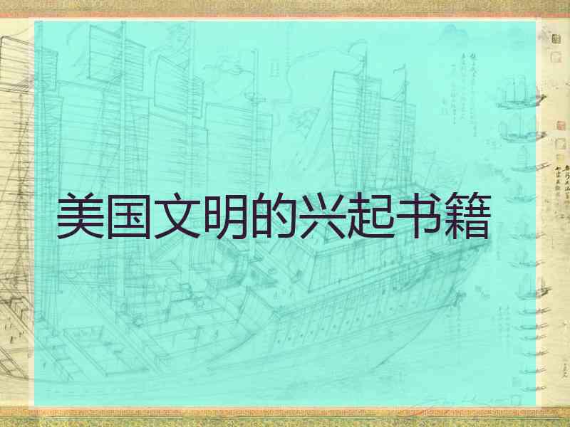 美国文明的兴起书籍