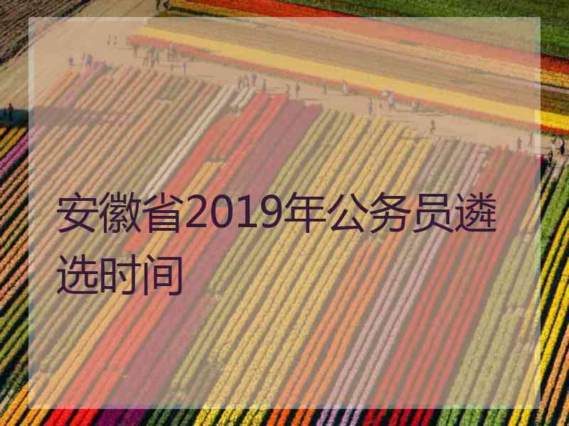安徽省2019年公务员遴选时间