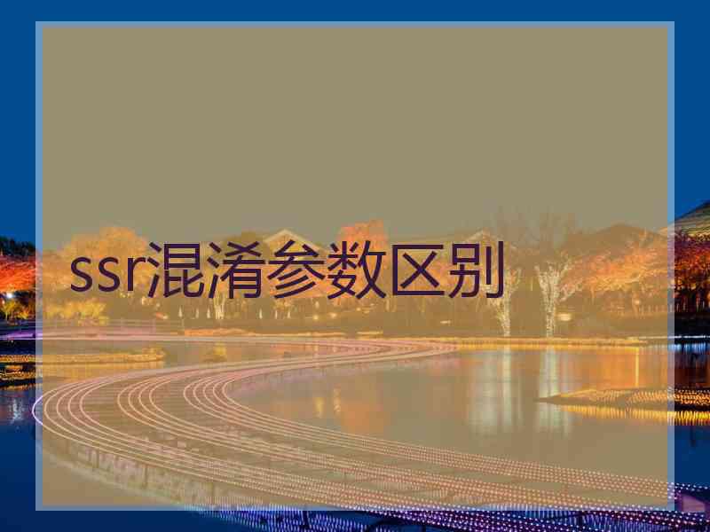 ssr混淆参数区别