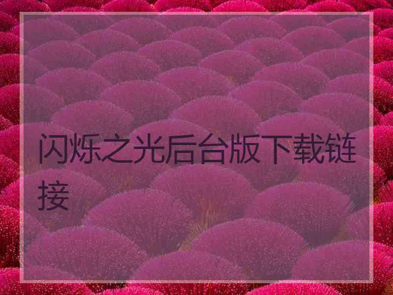 闪烁之光后台版下载链接