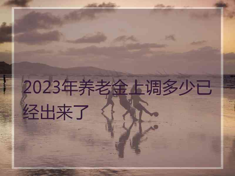 2023年养老金上调多少已经出来了