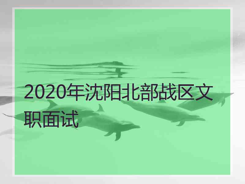 2020年沈阳北部战区文职面试