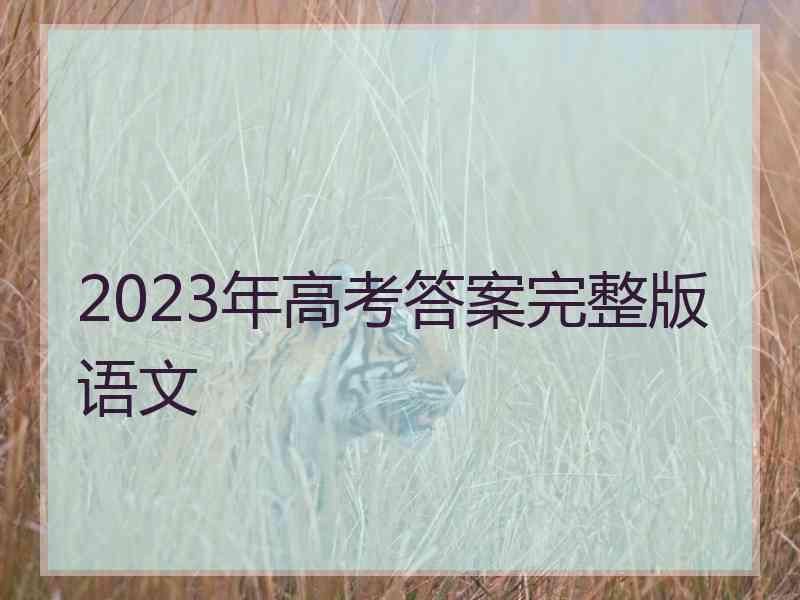 2023年高考答案完整版语文