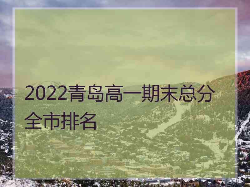 2022青岛高一期末总分全市排名