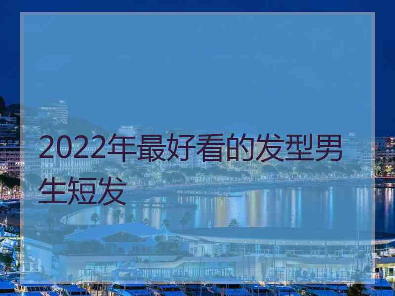 2022年最好看的发型男生短发