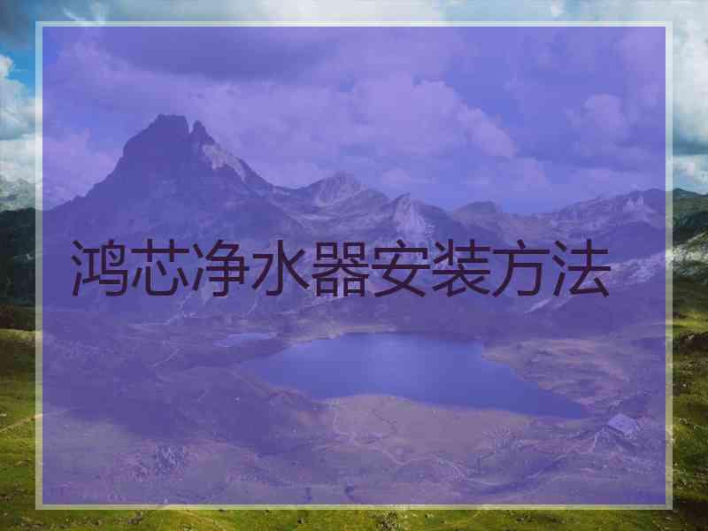 鸿芯净水器安装方法