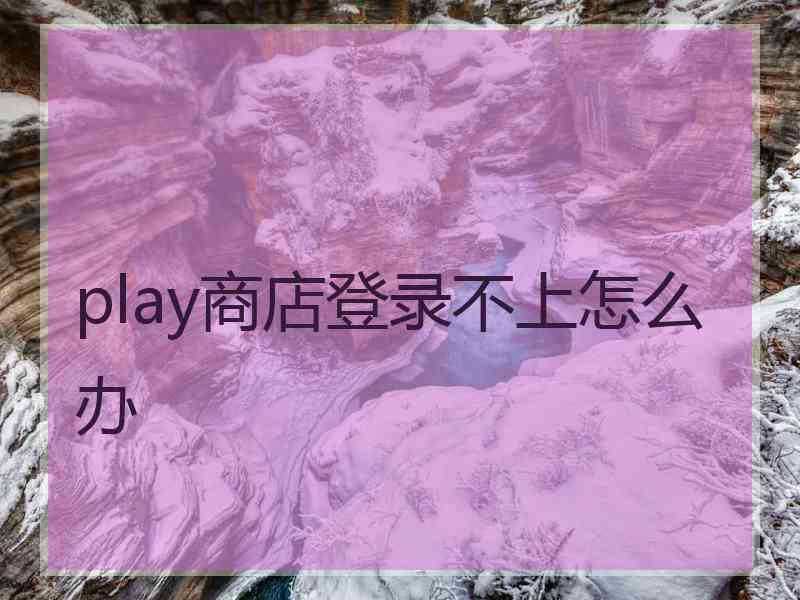play商店登录不上怎么办