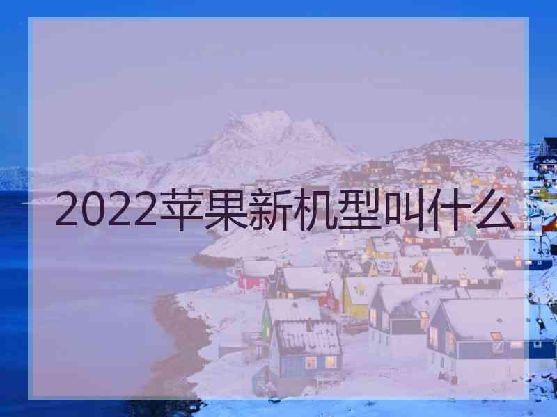 2022苹果新机型叫什么