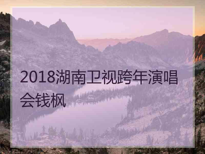 2018湖南卫视跨年演唱会钱枫