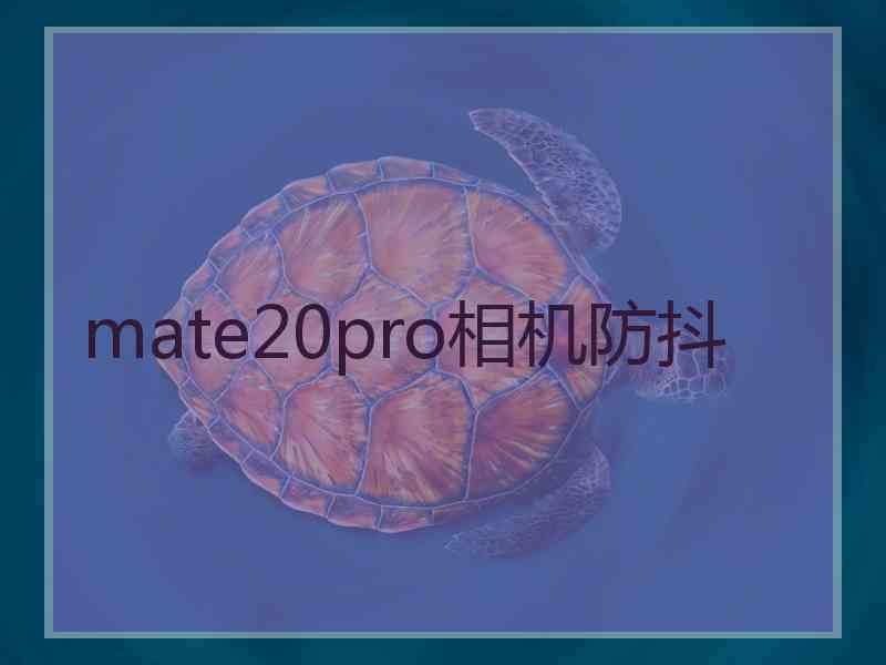 mate20pro相机防抖