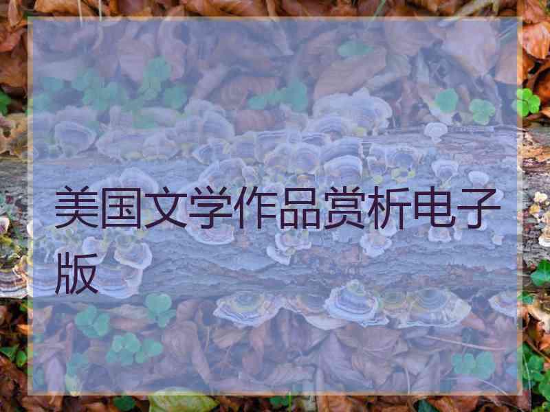 美国文学作品赏析电子版