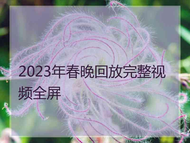 2023年春晚回放完整视频全屏