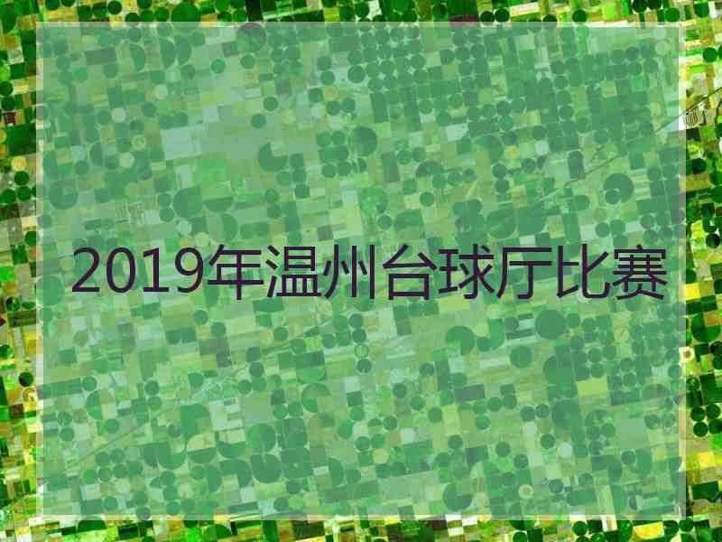 2019年温州台球厅比赛
