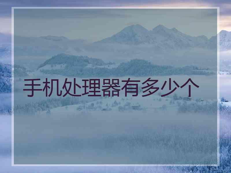 手机处理器有多少个