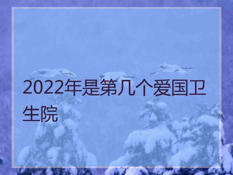 2022年是第几个爱国卫生院