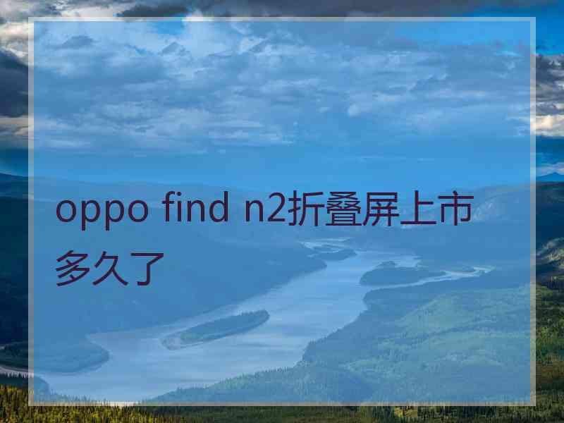 oppo find n2折叠屏上市多久了
