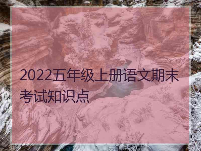 2022五年级上册语文期末考试知识点