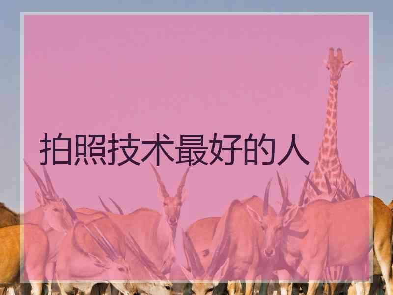 拍照技术最好的人