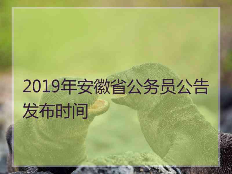 2019年安徽省公务员公告发布时间