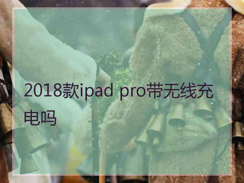 2018款ipad pro带无线充电吗