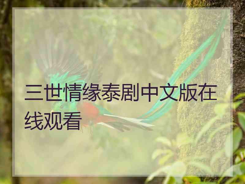 三世情缘泰剧中文版在线观看