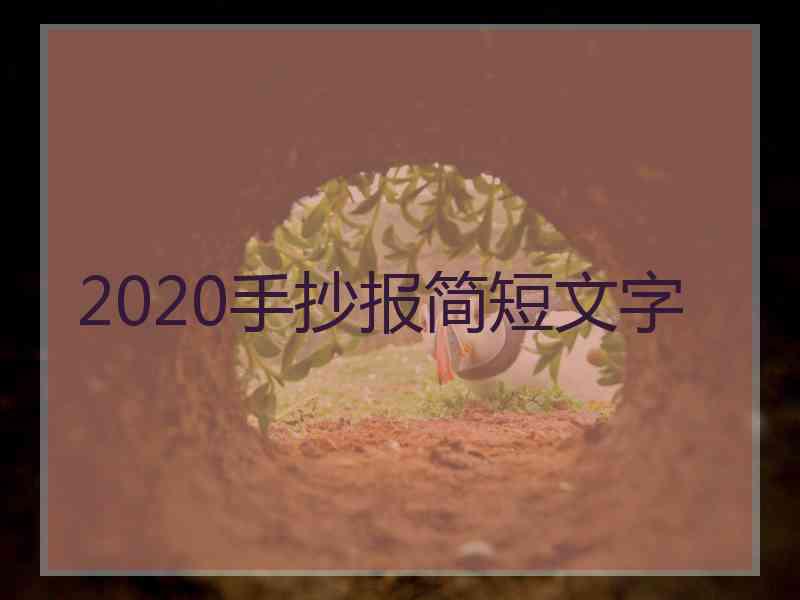 2020手抄报简短文字