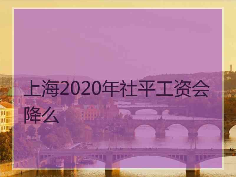 上海2020年社平工资会降么