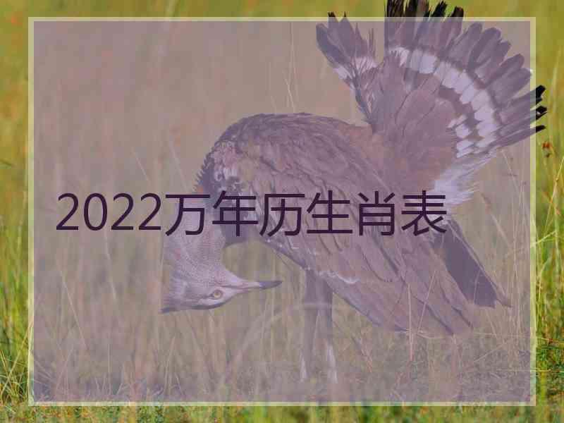 2022万年历生肖表