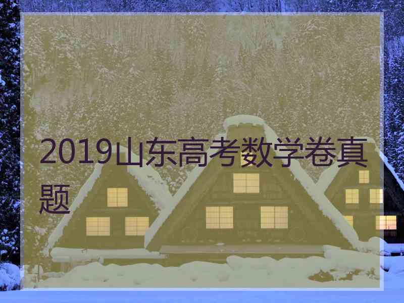 2019山东高考数学卷真题