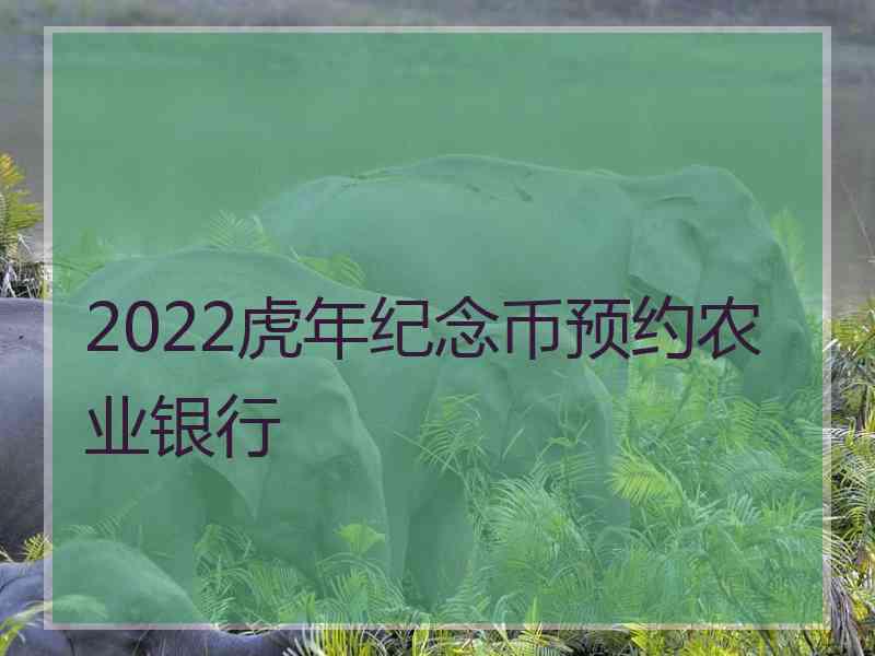 2022虎年纪念币预约农业银行